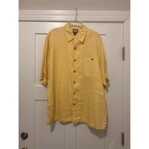 Tommy Bahama Shirt Men's Size Large Short Sleeve Button Down 100% Linen Pocket